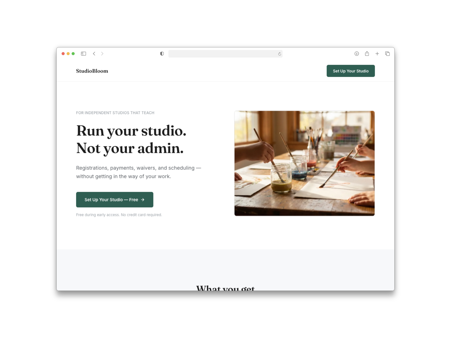 StudioBloom website screenshot